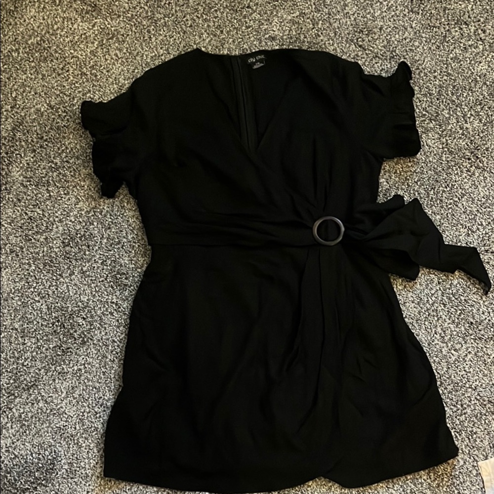 City Chic size 16 Black Wrap Dress